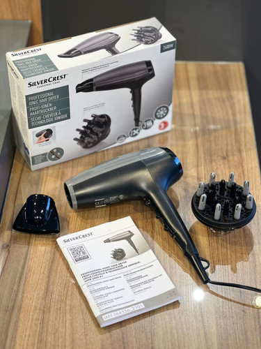 سشوار سیلورکرست 2400 وات SILVERCREST HAIR DRYER WITH IONIZATION SHTB 2400 A1, BLACK